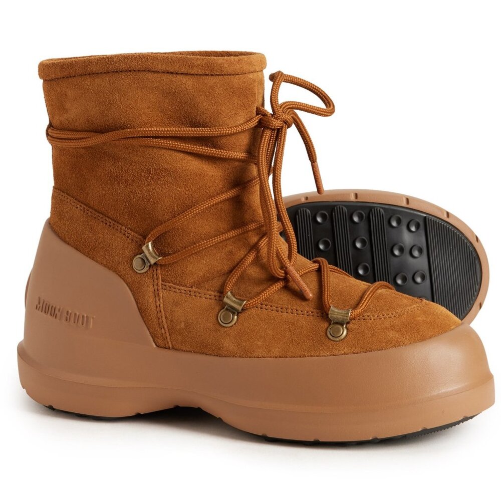 NEW MOON BOOTS Luna Boots - Suede  in Cognac unisex 1025 13s7 - Picture 2 of 8